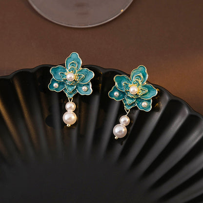 Adiffu French Vintage Pearl Earrings