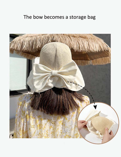 Adiffu Large Brimmed Bow Sunshade Hat