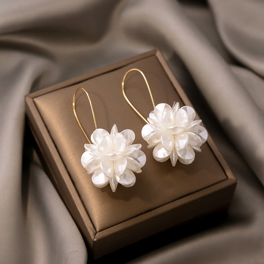 Adiffu Elegant Long Ball-flower Earrings