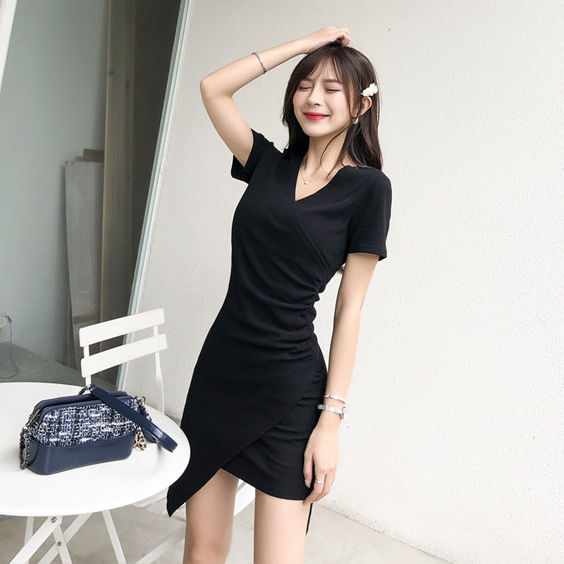 Adiffu French Irregular Slim Dress