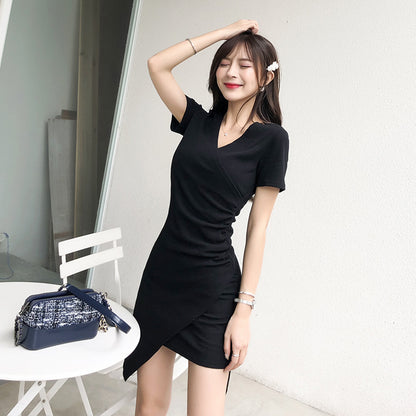 Adiffu French Irregular Slim Dress