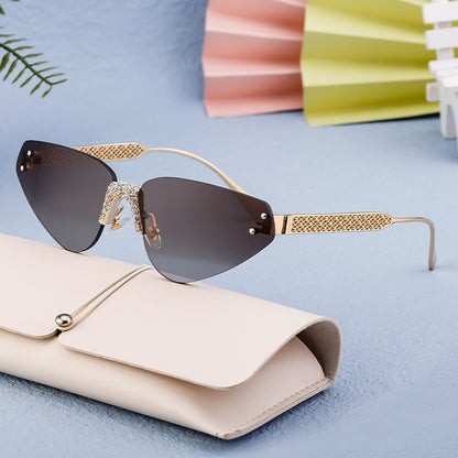 Adiffu Stylish Rimless Sunglasses With Diamonds