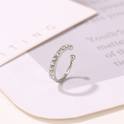 Adiffu Diamond Stud Earrings Single Earring Bone Clip Without Piercing