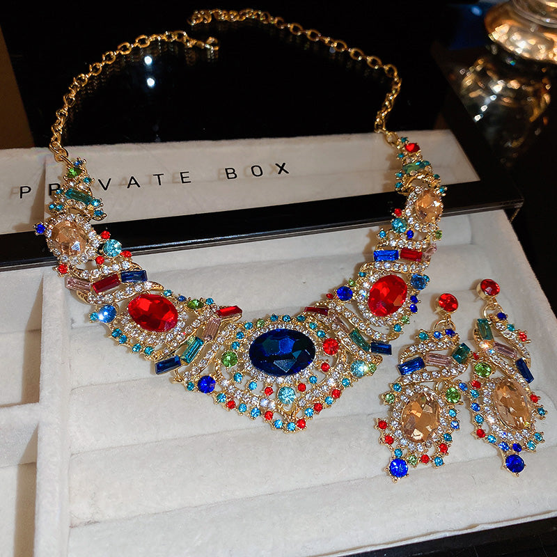 Adiffu Colored Medieval Necklaces And Earrings