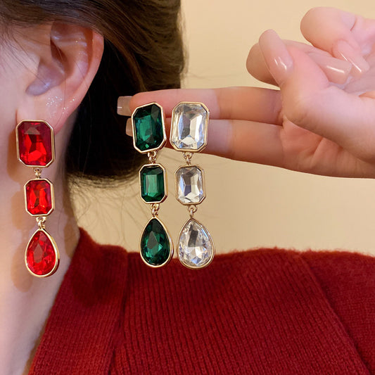 Adiffu Vintage Square Drop Tassel Earrings
