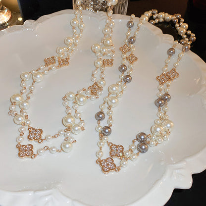 Adiffu Long Imitation Pearl Necklace
