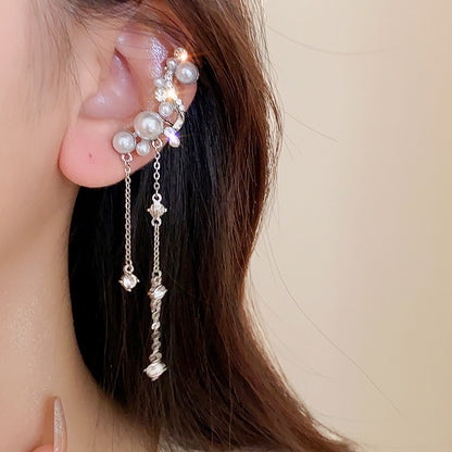 Adiffu Sweet Tassel Earrings Without Piercing Ear Clip