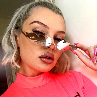Adiffu Frameless Flame Personality Sunglasses