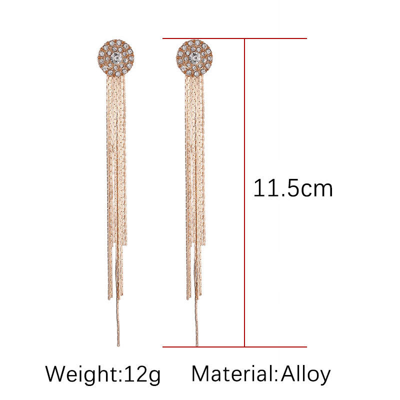 Fashion Crystal Claw Chain Diamond Sunflower Earrings