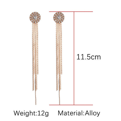 Fashion Crystal Claw Chain Diamond Sunflower Earrings