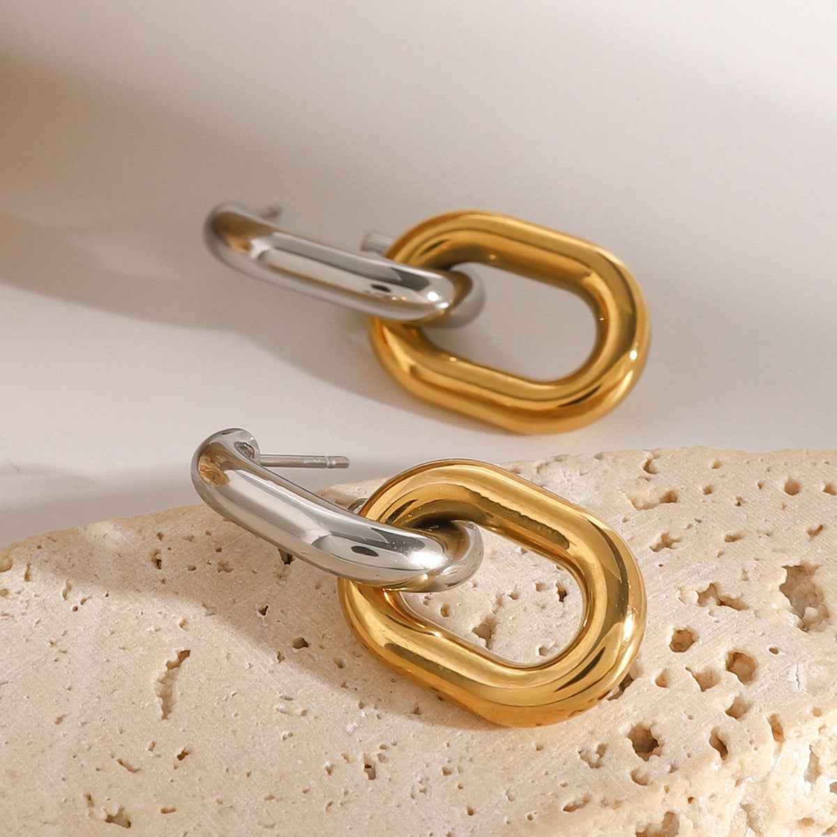 Adiffu Color Matching Geometric Earrings