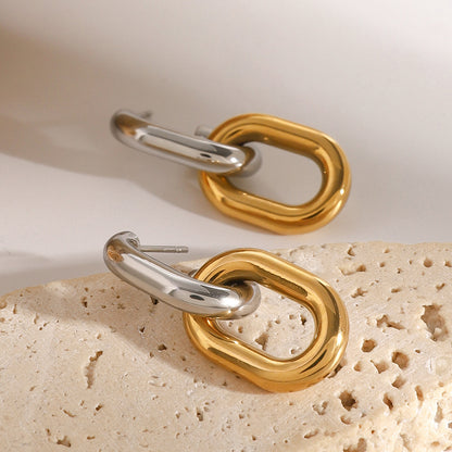 Adiffu Color Matching Geometric Earrings