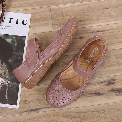 Simple Shallow Hollow Casual Flat Women's Shoes