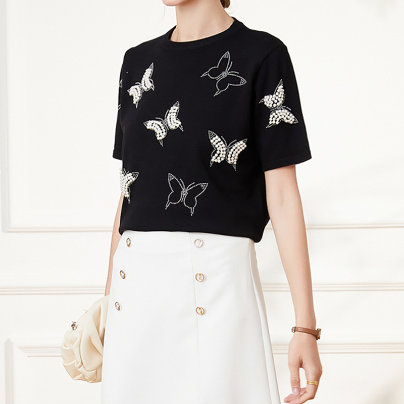 Summer New Casual Butterfly Ice Silk Knitwear