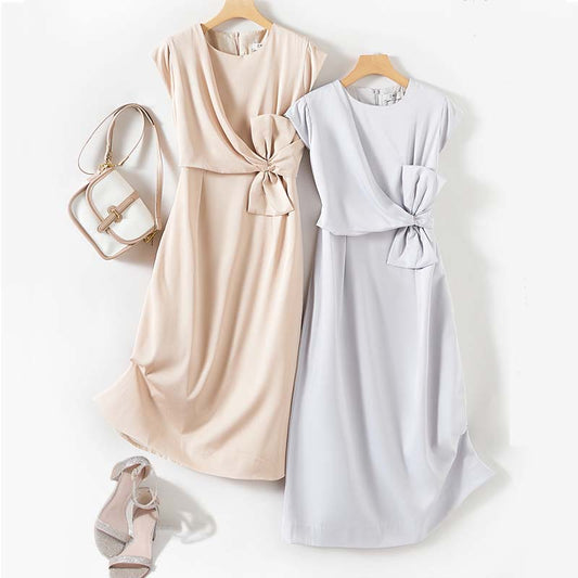 Adiffu Elegant Designed Bow Dress