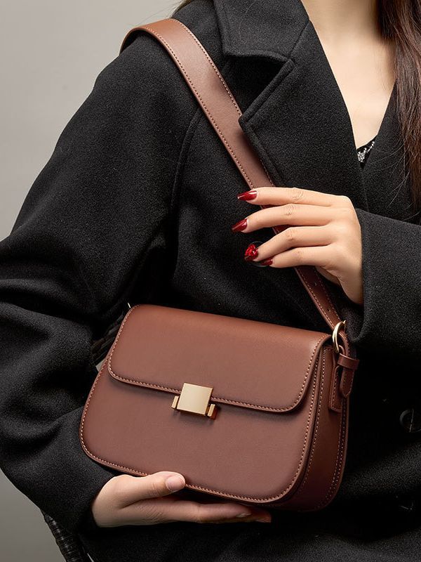 Adiffu Fashionable Leather Tofu Bag