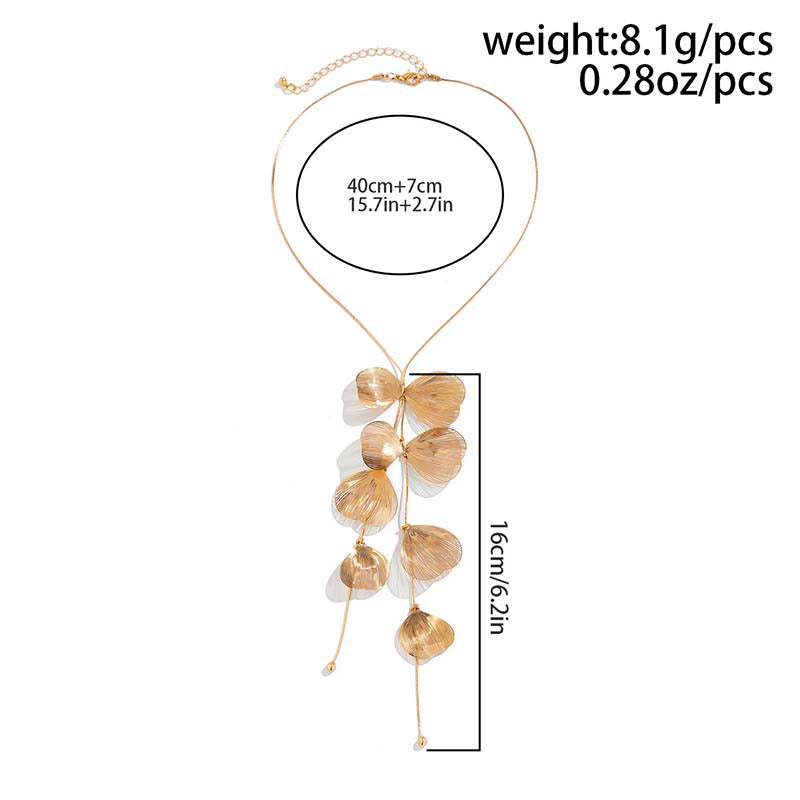 Ginkgo Leaf Tassel Necklace