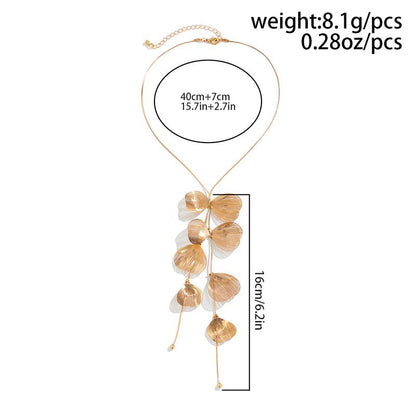 Ginkgo Leaf Tassel Necklace