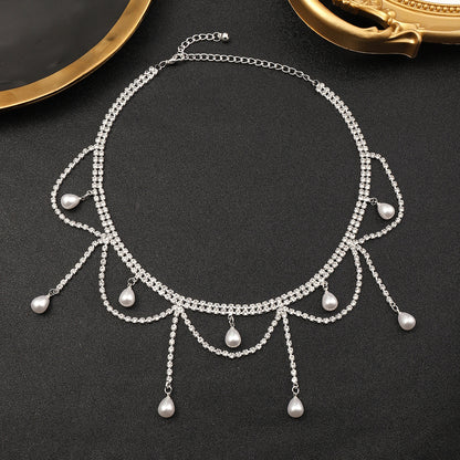 Geometric Rhinestones Sparkly Spice Collarbone Chain