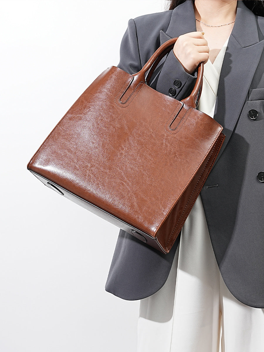 Adiffu Large Capacity Genuine Leather Business Bag For Women