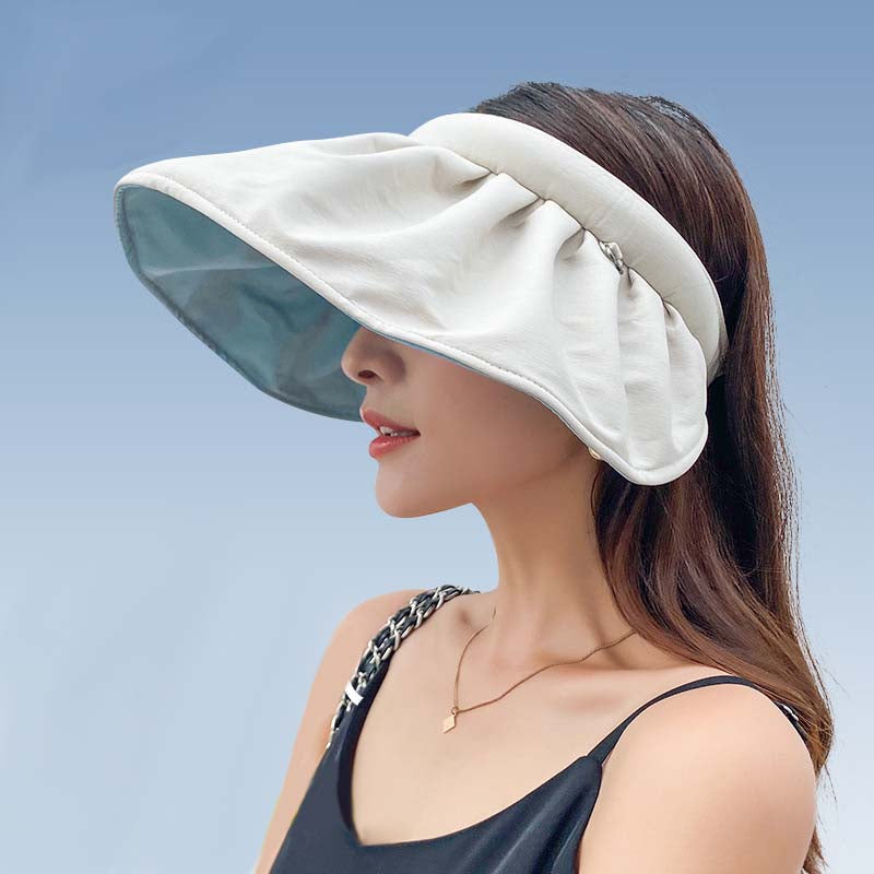 Adiffu Contrasting Shell Hats UV Sun Protection Hat Holiday Beach Hat Hollow Hat