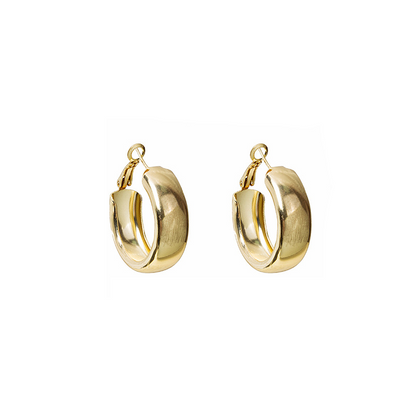 Stylish Gold Wide Face Big Circle Earrings