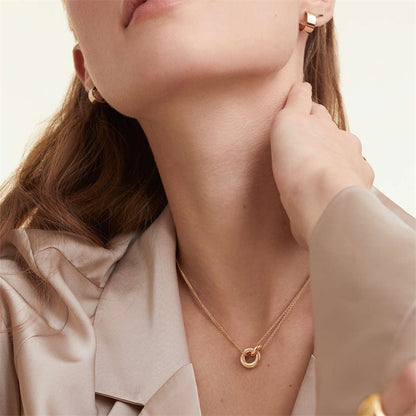Adiffu Geometric Circular Pendant Necklace