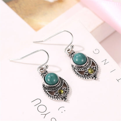 Adiffu Bohemian Palace Vintage Cutout Flower Earhook Earrings