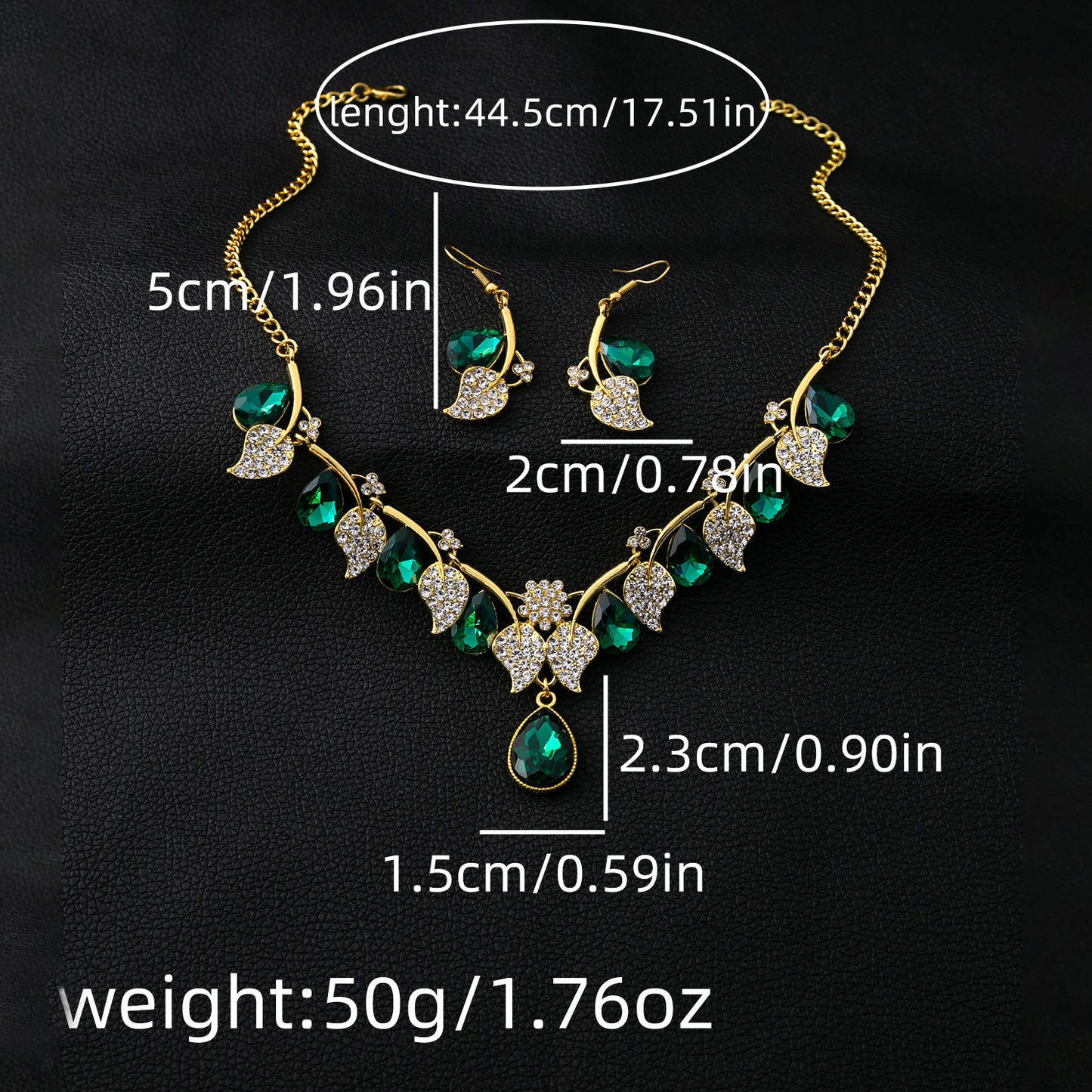 Adiffu Ethnic Style Rhinestone Clavicle Chain Pendant Jewelry Set