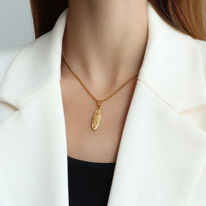 Adiffu Vintage Oval Pendant Necklace