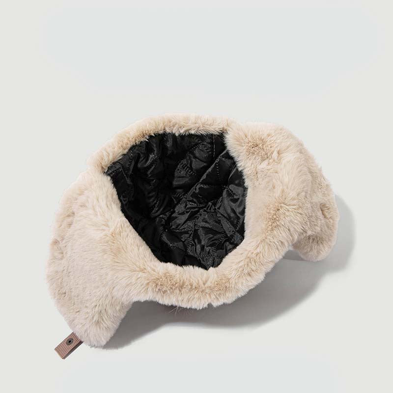 Adiffu Vintage Leather And Fleece Flight Hat