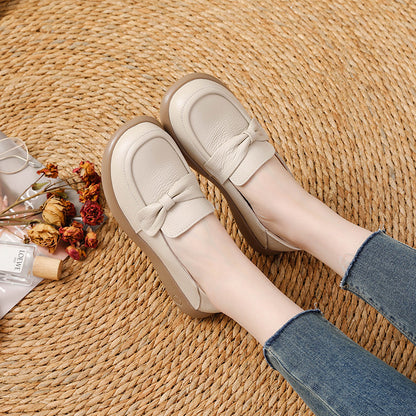 Non-slip Soft-soled Leather Flats For Women