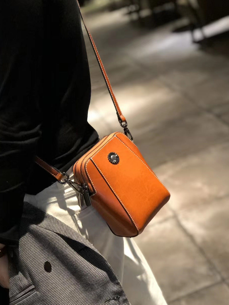 Adiffu Stylish Casual Genuine Leather Mobile Phone Bag