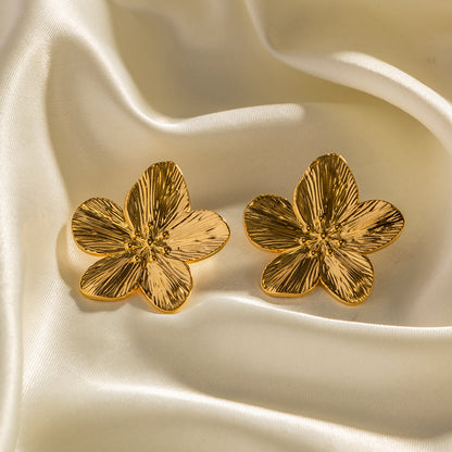 Adiffu French Vintage Gold Floral Earrings