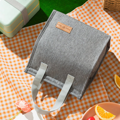 Adiffu Simple Meal Bag Vertical Portable Cationic Bento Bag Insulated Lunch Box Bag Large Capacity Bento Bag