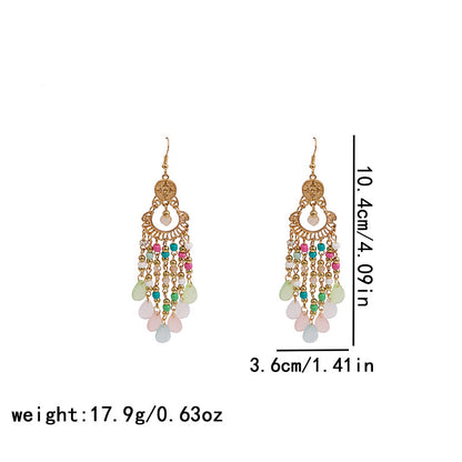 Adiffu European and American Bohemian Rice Bead Earrings
