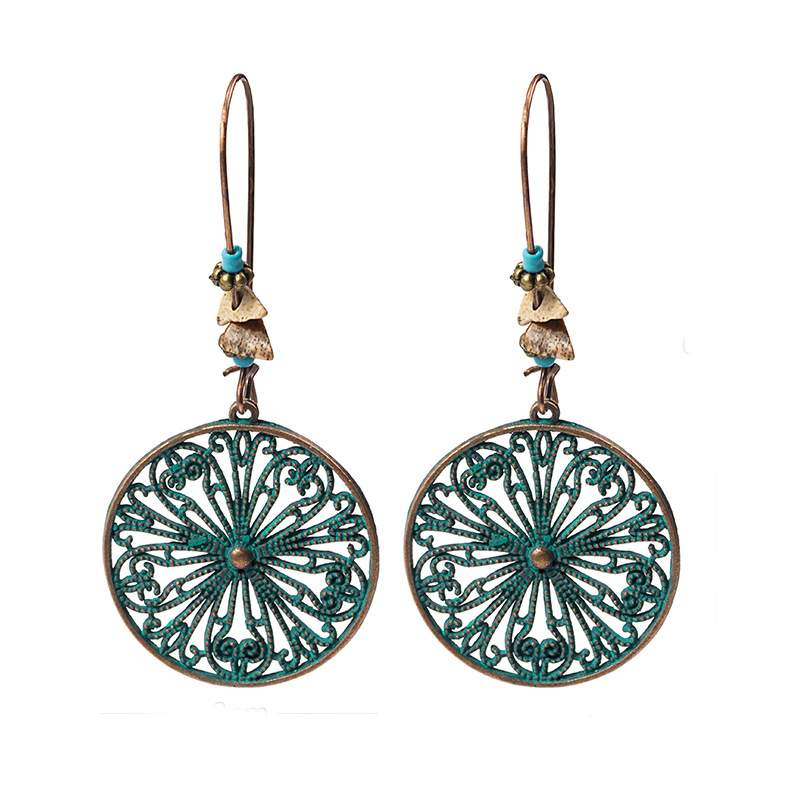 Adiffu Vintage Hollow Geometric Earrings