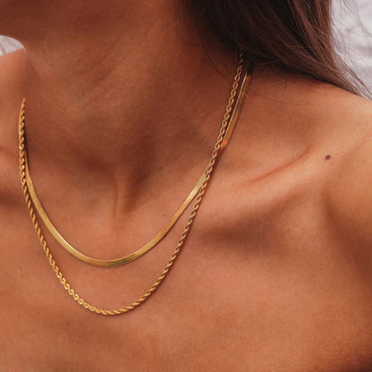 Adiffu Classic Double Gold Necklace