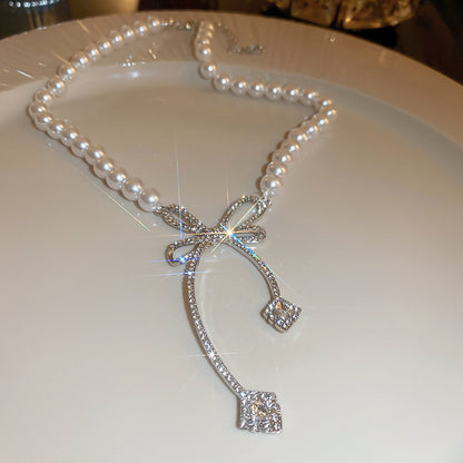 Radiant Diamond Bowknot Necklace