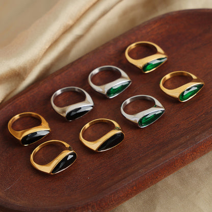 Adiffu Fashion Drop Colored Glass Ring