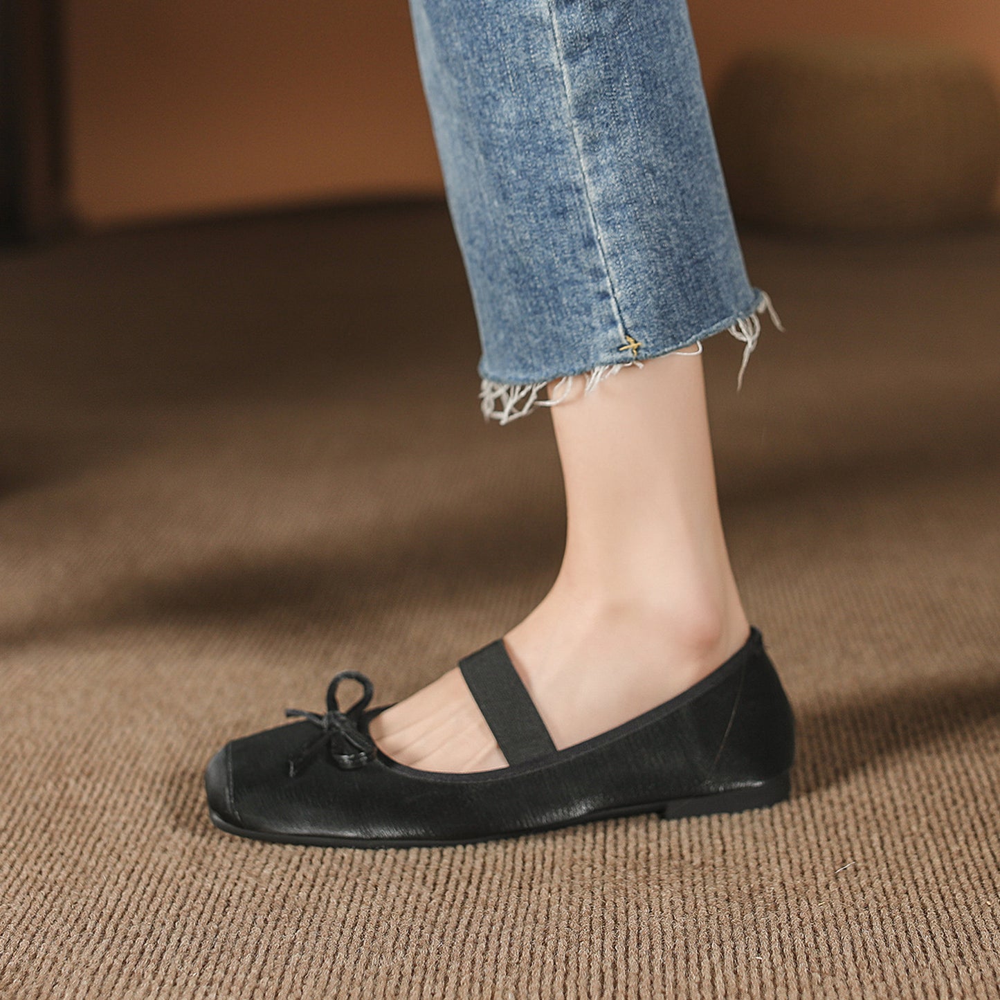 Adiffu French Flat Bow Ballet Shoes