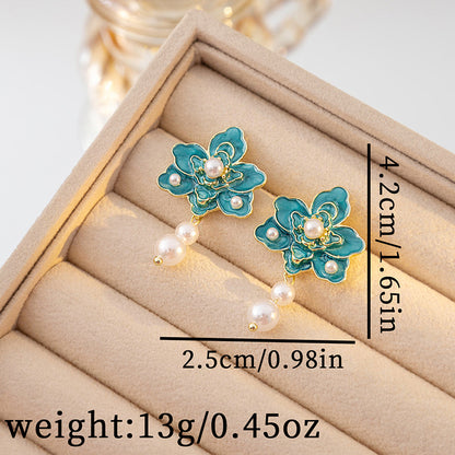 Adiffu French Vintage Pearl Earrings