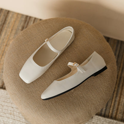 Adiffu French Soft Leather Maryjane Flats