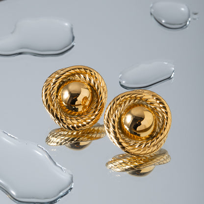 Adiffu Threaded Round Earrings