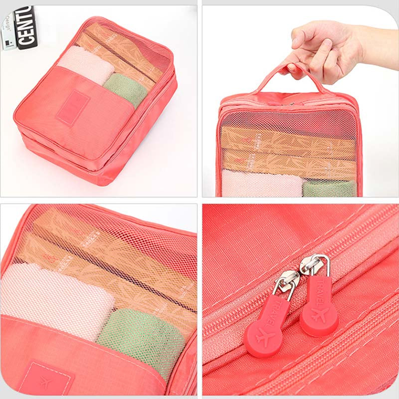 Adiffu Double Layer Three-compartment Waterproof Travel Shoe Bag