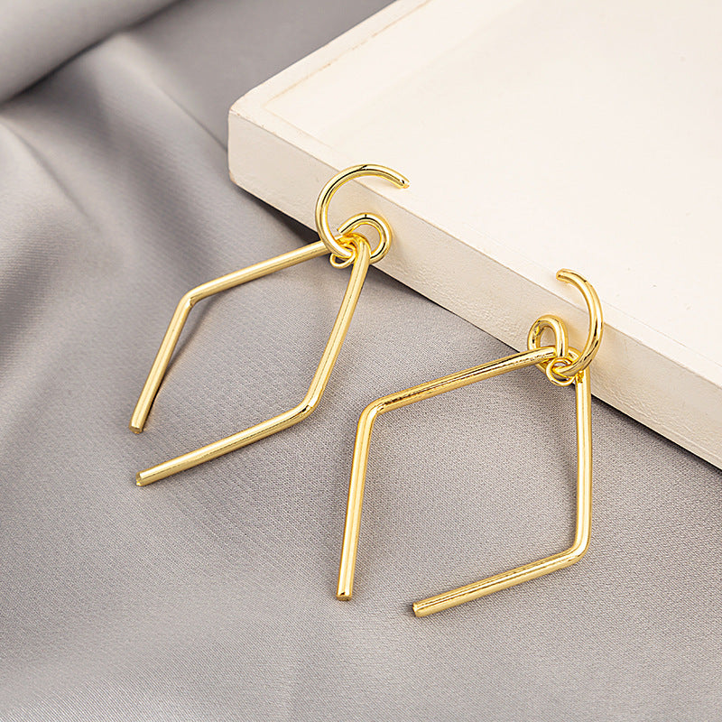 Adiffu Chic Geometric Square Hollow Earrings