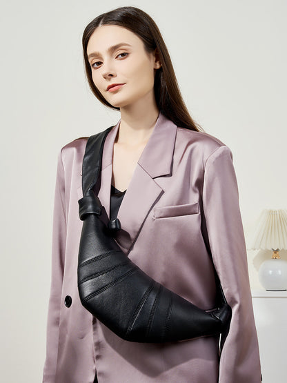 Adiffu Black Sheepskin Horn Bag