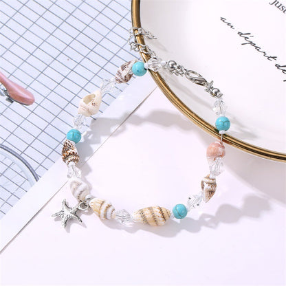 Natural Stone Conch Beaded Shell Anklet