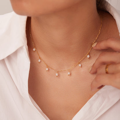 Adiffu French Elegant Pearl Necklace For Women