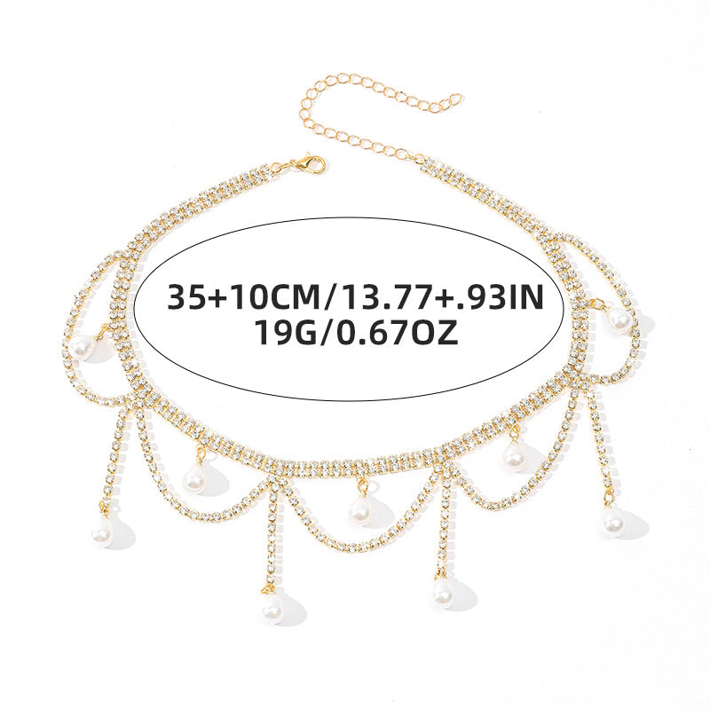 Geometric Rhinestones Sparkly Spice Collarbone Chain
